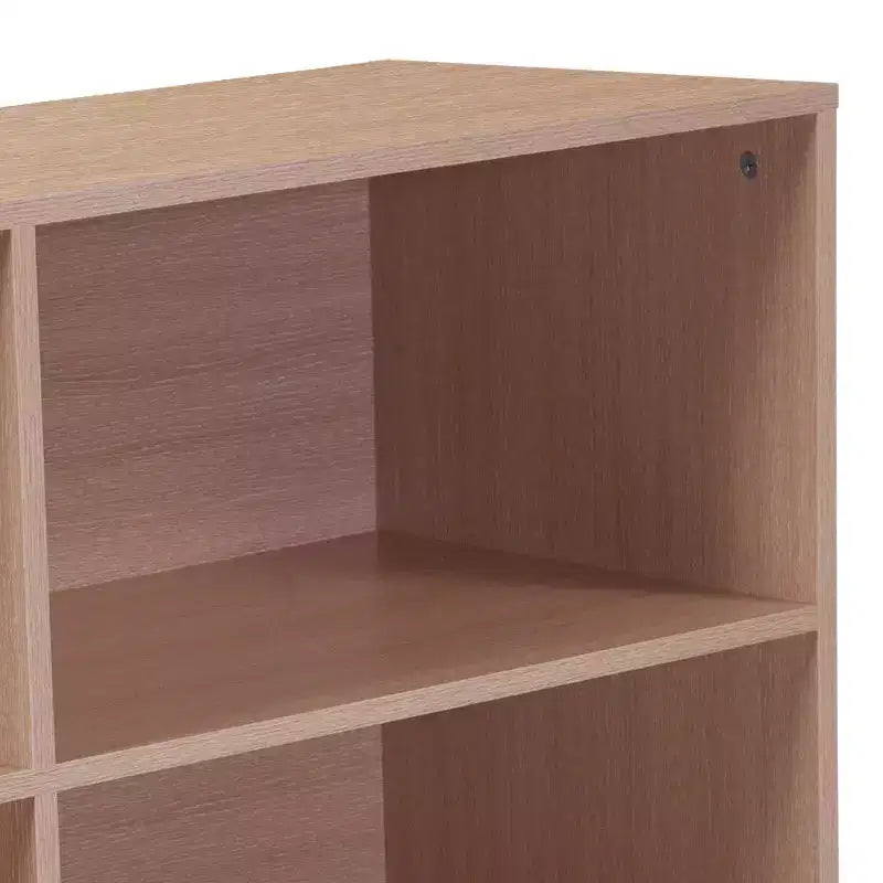 Bibliothèque ouverte Emma et Oliver à 4 étagères de 75 cm de hauteur, rangement en finition grain de bois chêne