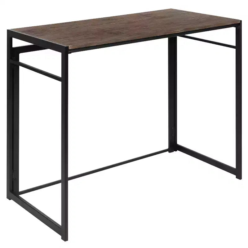 Emma and Oliver 40 Rustic Home Office Folding Computer Desk - Laptop Desk
