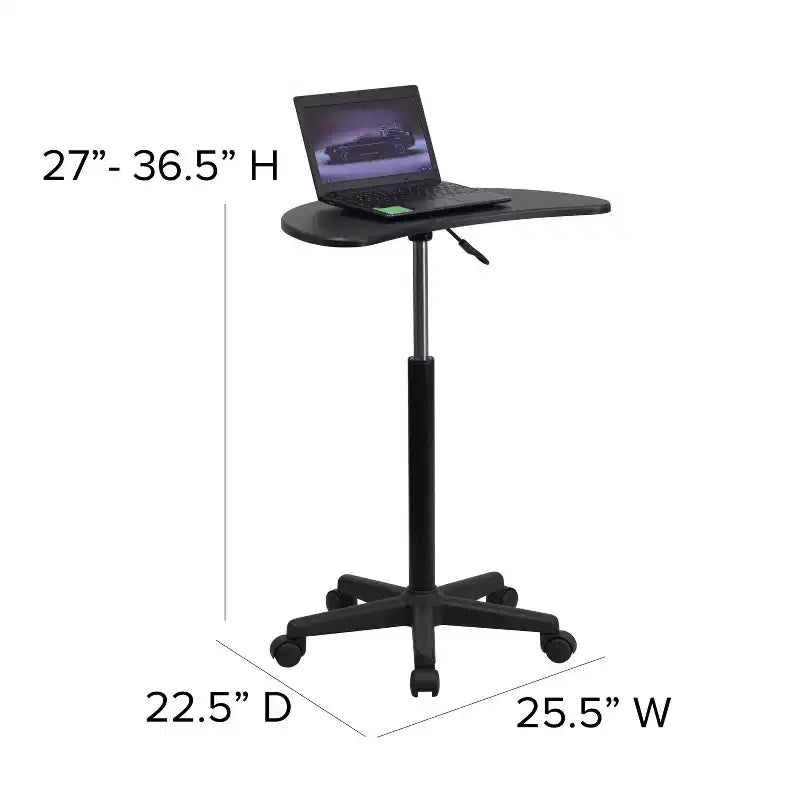 Bureau d'ordinateur portable mobile Emma and Oliver Sit to Stand – Bureau debout roulant portable