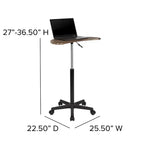 Bureau d'ordinateur portable mobile Emma and Oliver Sit to Stand – Bureau debout roulant portable