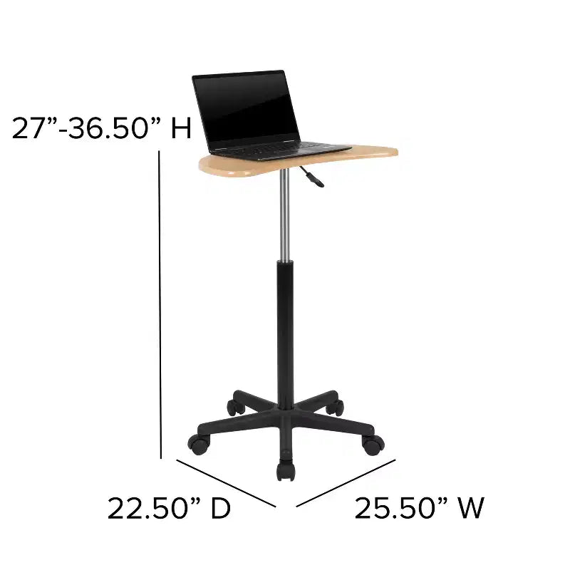 Bureau d'ordinateur portable mobile Emma and Oliver Sit to Stand – Bureau debout roulant portable