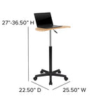 Bureau d'ordinateur portable mobile Emma and Oliver Sit to Stand – Bureau debout roulant portable