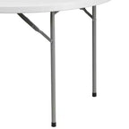 Table pliante ronde en plastique blanc granit de 1,2 mètre Emma et Oliver - Table pliante de banquet/événement