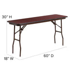 Table de formation/séminaire pliante Emma et Oliver de 1,5 m en mélamine stratifiée acajou - Table d'événement