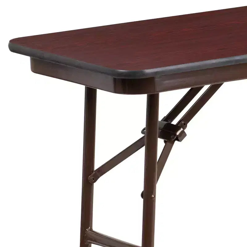 Table de formation/séminaire pliante Emma et Oliver de 1,5 m en mélamine stratifiée acajou - Table d'événement