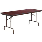 Emma and Oliver 6-Foot Mahogany Melamine Laminate Folding Banquet & Catering Table