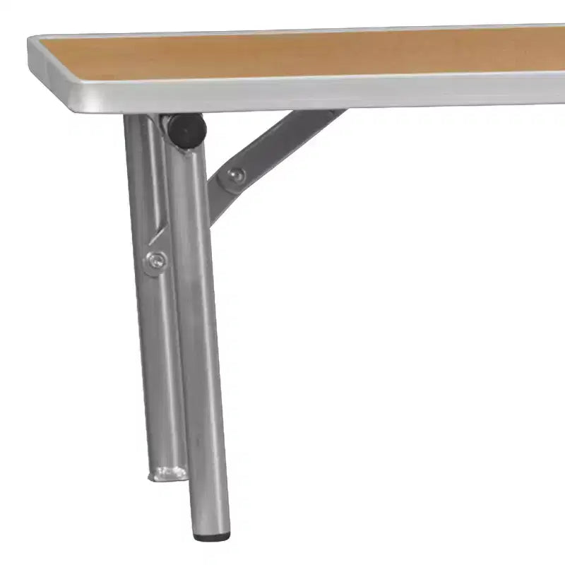 Rehausseur de bar Emma et Oliver 72 x 12 x 12 en bouleau avec pieds argentés