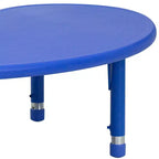 Table d'activités réglable en hauteur en plastique demi-lune Emma et Oliver 35 po larg. x 65 po long.