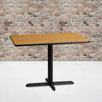 Table rectangulaire stratifiée 30x42 Emma et Oliver avec pied de table 23,5x29,5