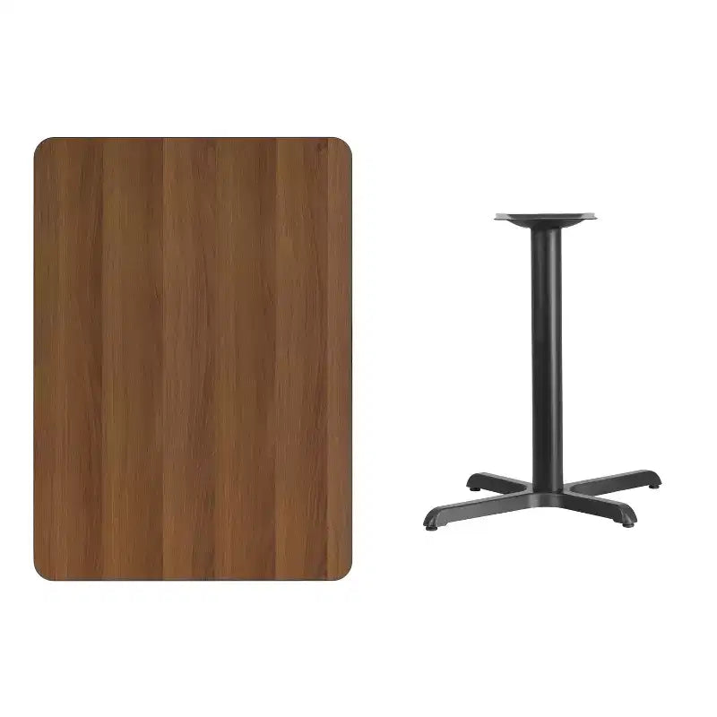 Table rectangulaire stratifiée 30x42 Emma et Oliver avec pied de table 23,5x29,5
