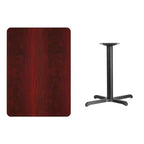 Table rectangulaire stratifiée 30x42 Emma et Oliver avec pied de table 23,5x29,5