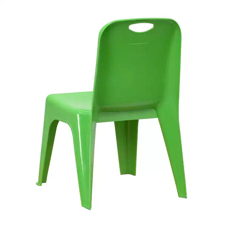 Emma and Oliver Lot de 4 chaises d'école en plastique empilables avec poignée de transport et hauteur d'assise de 27,9 cm