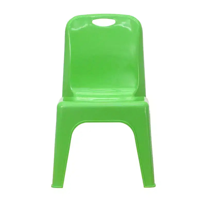 Emma and Oliver Lot de 4 chaises d'école en plastique empilables avec poignée de transport et hauteur d'assise de 27,9 cm