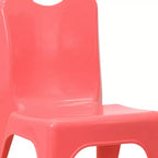Emma and Oliver Lot de 4 chaises d'école en plastique empilables avec poignée de transport et hauteur d'assise de 27,9 cm