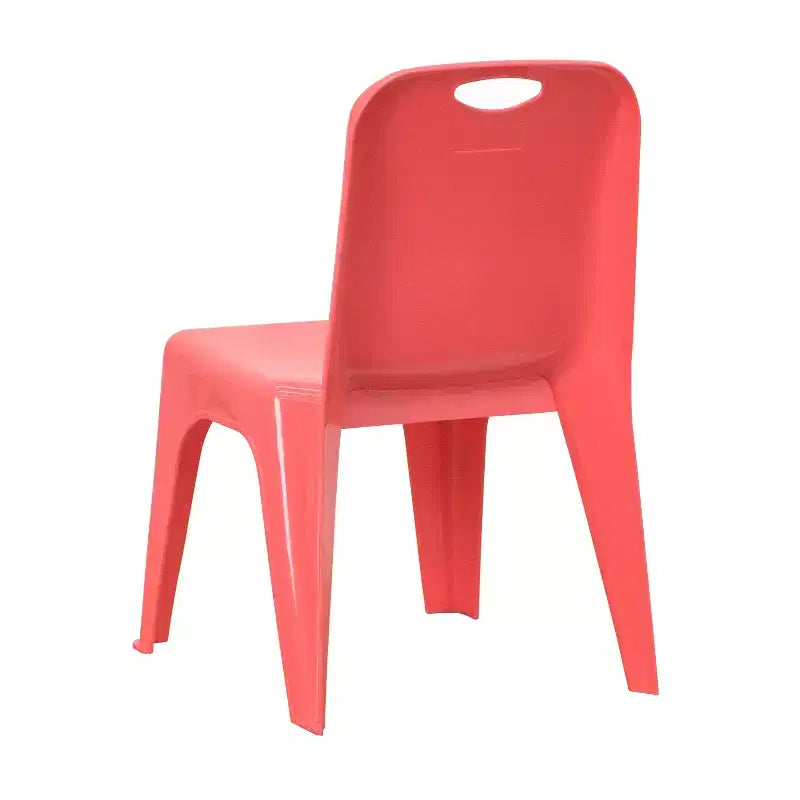 Emma and Oliver Lot de 4 chaises d'école en plastique empilables avec poignée de transport et hauteur d'assise de 27,9 cm