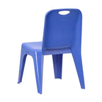 Emma and Oliver Lot de 4 chaises d'école en plastique empilables avec poignée de transport et hauteur d'assise de 27,9 cm