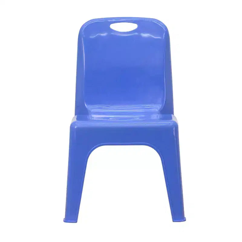 Emma and Oliver Lot de 4 chaises d'école en plastique empilables avec poignée de transport et hauteur d'assise de 27,9 cm