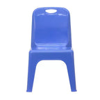 Emma and Oliver Lot de 4 chaises d'école en plastique empilables avec poignée de transport et hauteur d'assise de 27,9 cm