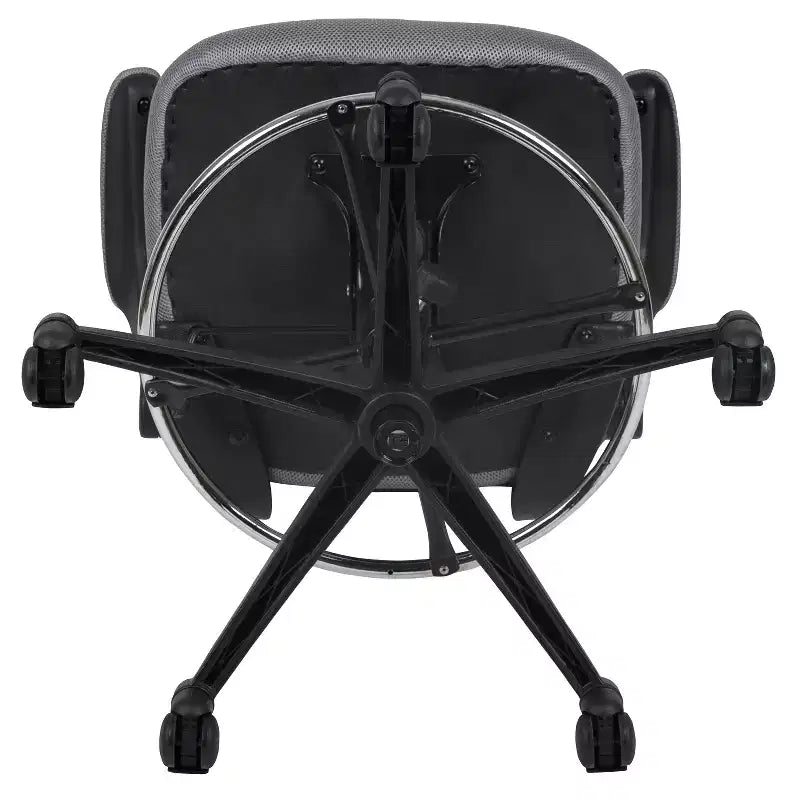 Chaise de dessinateur ergonomique Emma and Oliver Mid-Back Mesh avec repose-pieds et accoudoirs relevables