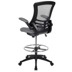 Chaise de dessinateur ergonomique Emma and Oliver Mid-Back Mesh avec repose-pieds et accoudoirs relevables