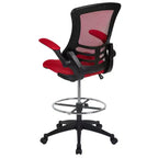 Chaise de dessinateur ergonomique Emma and Oliver Mid-Back Mesh avec repose-pieds et accoudoirs relevables