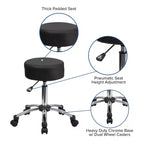 Tabouret ergonomique médical Emma et Oliver avec base chromée