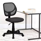 Fauteuil de bureau ergonomique Emma et Oliver à dossier incurvé en maille et pivotant
