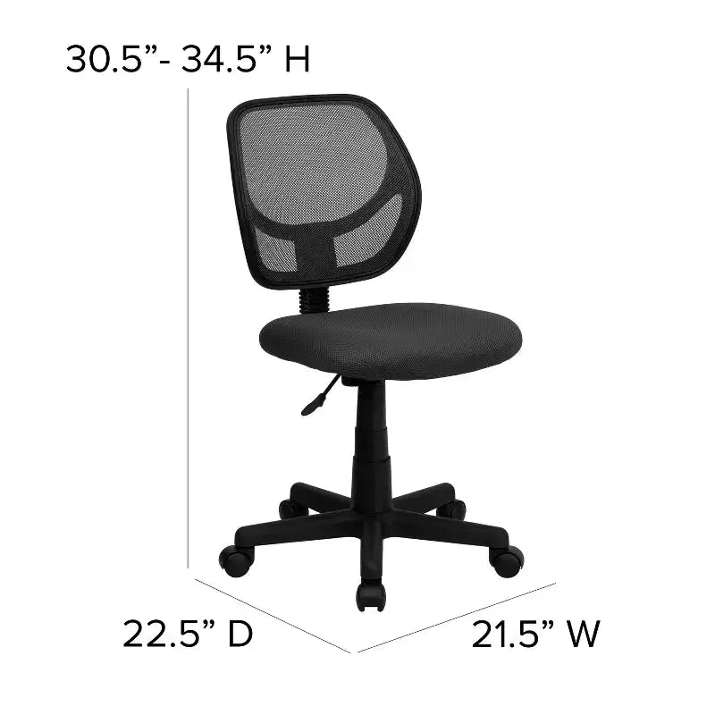 Fauteuil de bureau ergonomique Emma et Oliver à dossier incurvé en maille et pivotant