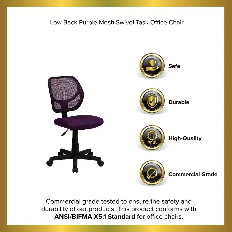 Fauteuil de bureau ergonomique Emma et Oliver à dossier incurvé en maille et pivotant