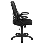 Fauteuil de bureau ergonomique à dossier haut en maille Emma et Oliver avec accoudoirs relevables