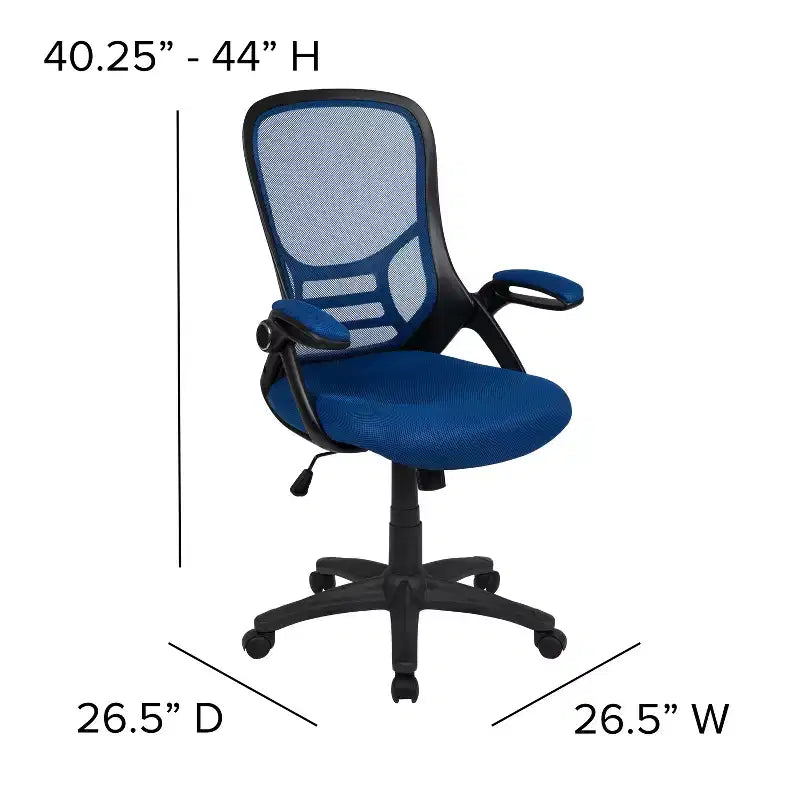 Fauteuil de bureau ergonomique à dossier haut en maille Emma et Oliver avec accoudoirs relevables