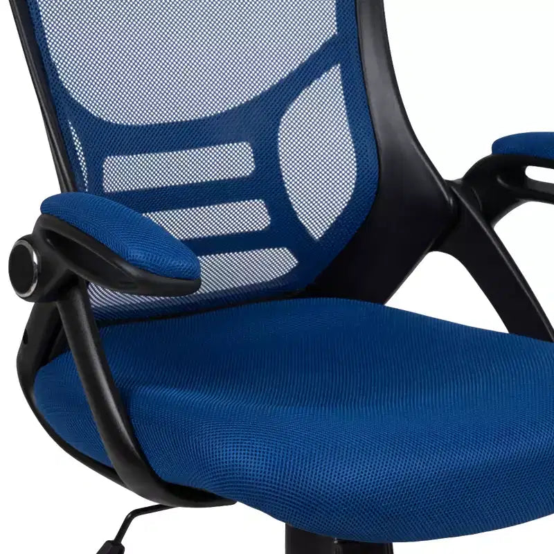 Fauteuil de bureau ergonomique à dossier haut en maille Emma et Oliver avec accoudoirs relevables
