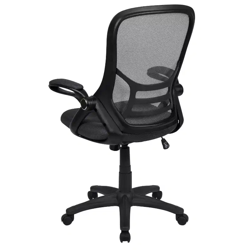 Fauteuil de bureau ergonomique à dossier haut en maille Emma et Oliver avec accoudoirs relevables