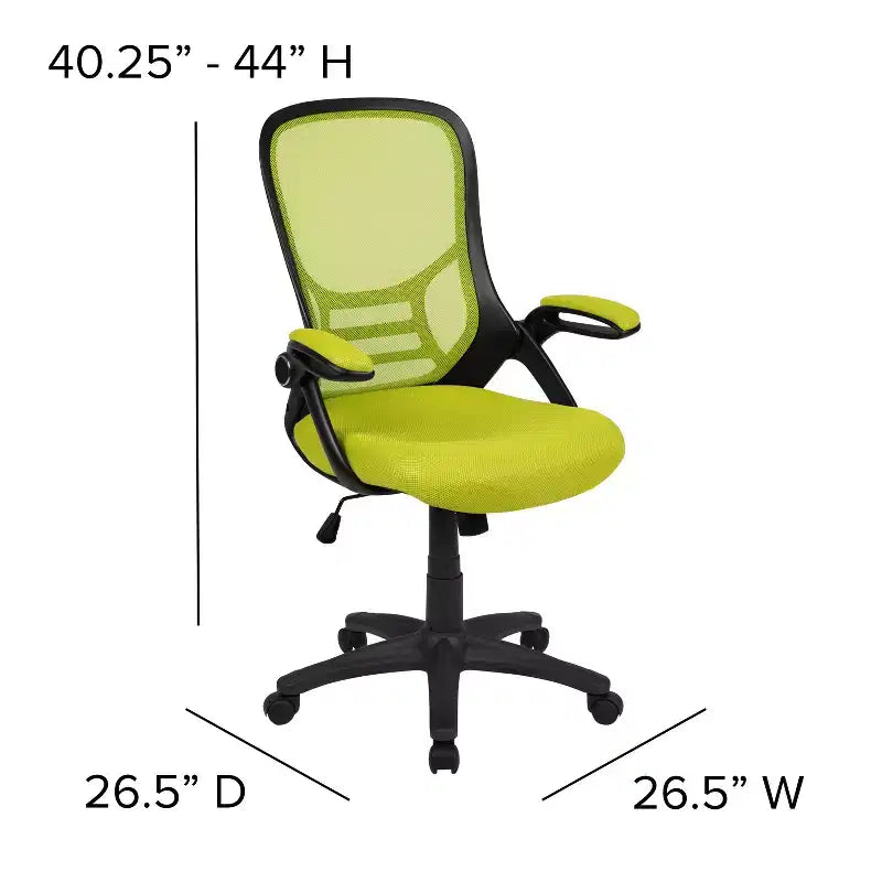 Fauteuil de bureau ergonomique à dossier haut en maille Emma et Oliver avec accoudoirs relevables