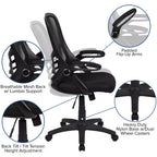 Fauteuil de bureau ergonomique à dossier haut en maille Emma et Oliver avec accoudoirs relevables