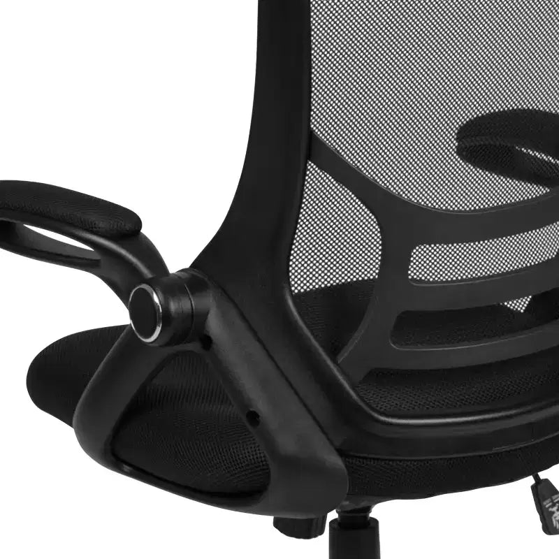 Fauteuil de bureau ergonomique à dossier haut en maille Emma et Oliver avec accoudoirs relevables