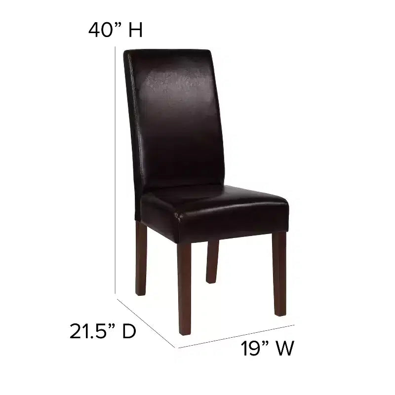 Chaise Parson's Mid-Century Emma et Oliver avec cadre en bois dur fini pour cuisine, salle à manger et plus