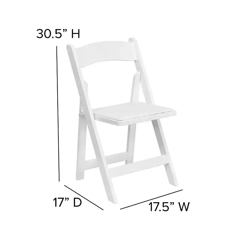 Emma et Oliver, paquet de 2 chaises pliantes en bois pour mariage ou événement, avec siège rembourré en vinyle