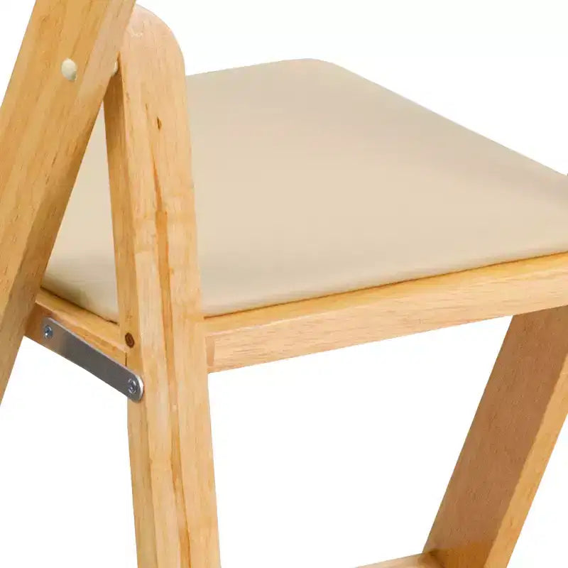 Emma et Oliver, paquet de 2 chaises pliantes en bois pour mariage ou événement, avec siège rembourré en vinyle