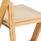 Emma et Oliver, paquet de 2 chaises pliantes en bois pour mariage ou événement, avec siège rembourré en vinyle