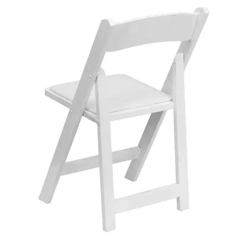 Emma et Oliver, paquet de 2 chaises pliantes en bois pour mariage ou événement, avec siège rembourré en vinyle