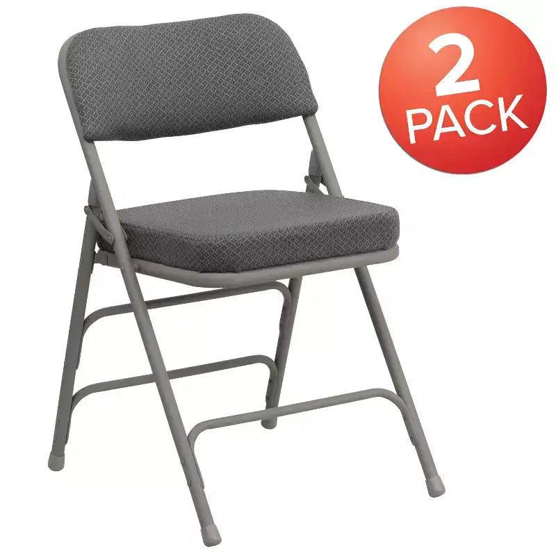 Chaise pliante en métal Emma and Oliver, lot de 2, rembourrée en tissu, pour la maison, le bureau, les fêtes et les événements