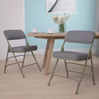 Chaise pliante en métal Emma and Oliver, lot de 2, rembourrée en tissu, pour la maison, le bureau, les fêtes et les événements