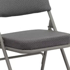 Chaise pliante en métal Emma and Oliver, lot de 2, rembourrée en tissu, pour la maison, le bureau, les fêtes et les événements