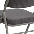 Chaise pliante en métal Emma and Oliver, lot de 2, rembourrée en tissu, pour la maison, le bureau, les fêtes et les événements