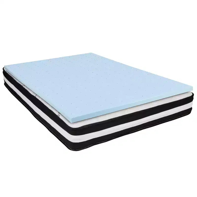 Emma et Oliver Ensemble matelas et surmatelas en mousse à mémoire de forme gel 10 pièces