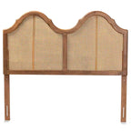 Tête de lit arquée en bois vintage de noisetier et rotin synthétique noyer - Baxton Studio