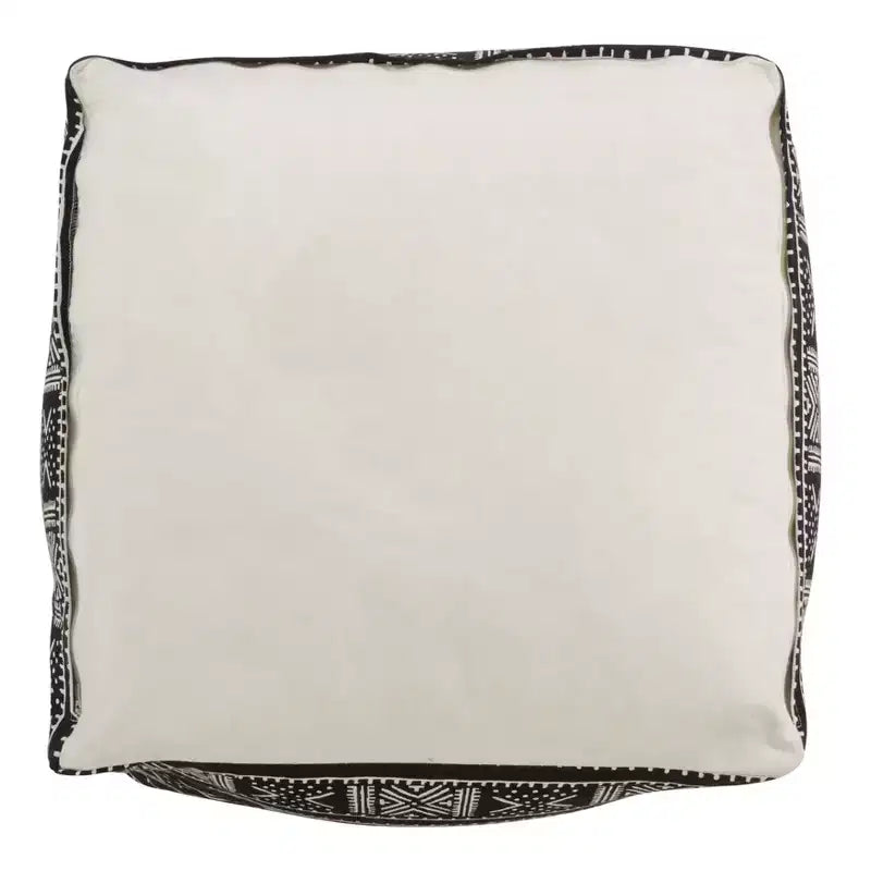 Saro Lifestyle Pouf Mudcloth, carré 20x20x14, noir