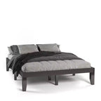 Cadre de lit en bois Costway Queen Size 14 po avec plate-forme à matelas et lattes de support en bois EspressoNaturel