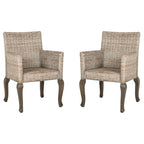 Chaise de salle à manger naturelle Alearda de SAFAVIEH (Lot de 2) - 23 x 24.4 x 34 - 23L x 24P x 34H